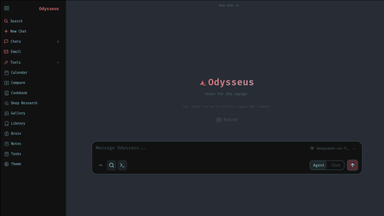Official Odysseus AI workspace screenshot